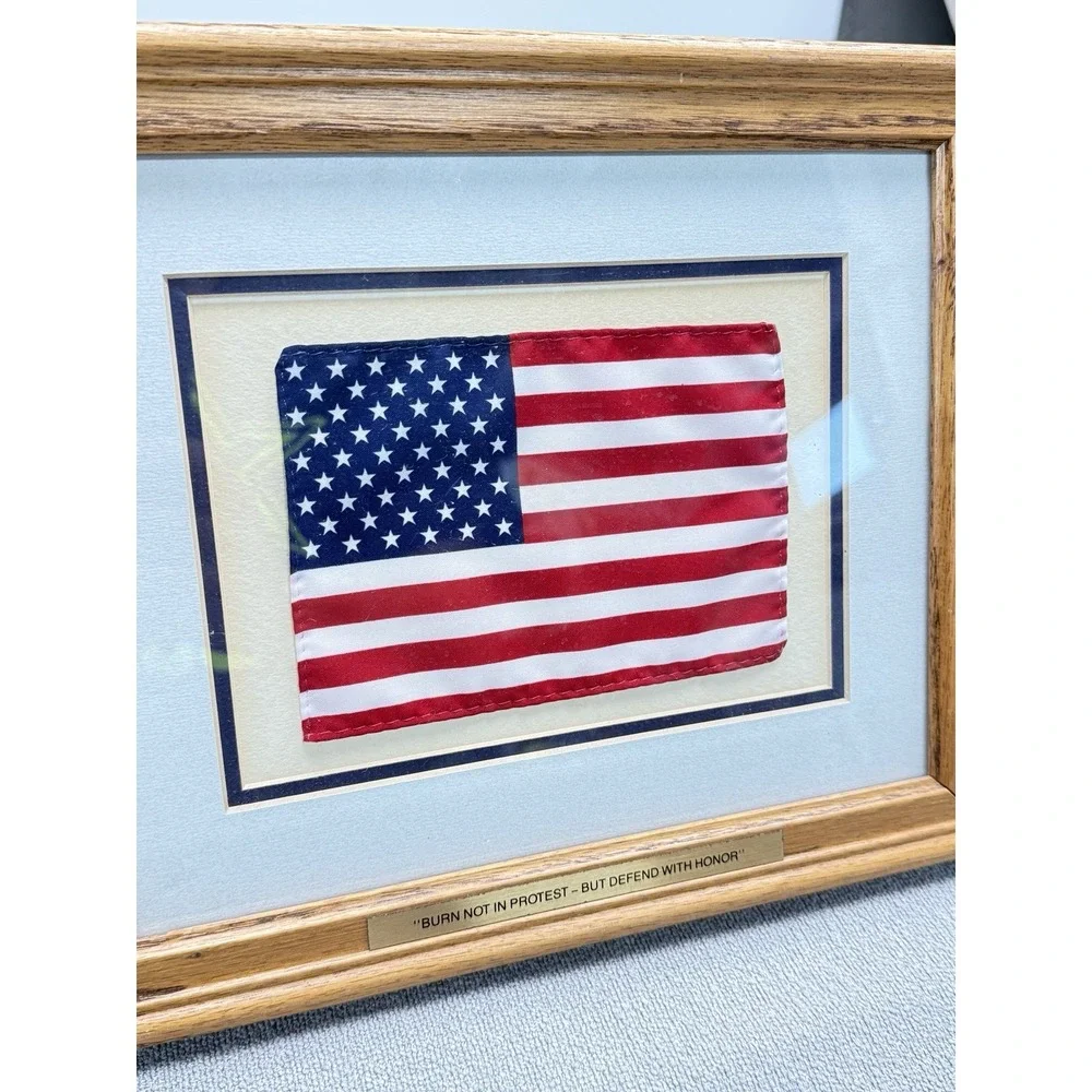 Vintage American Flag Display Frame 11x14 Wall Mount 